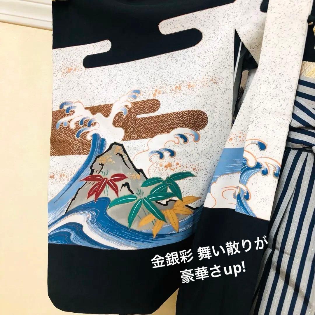 美品‼️七五三 五歳‼️鷹 巻物金彩❤️黒地系圧巻豪華完全フルセット‼️家から揃える無‼️
