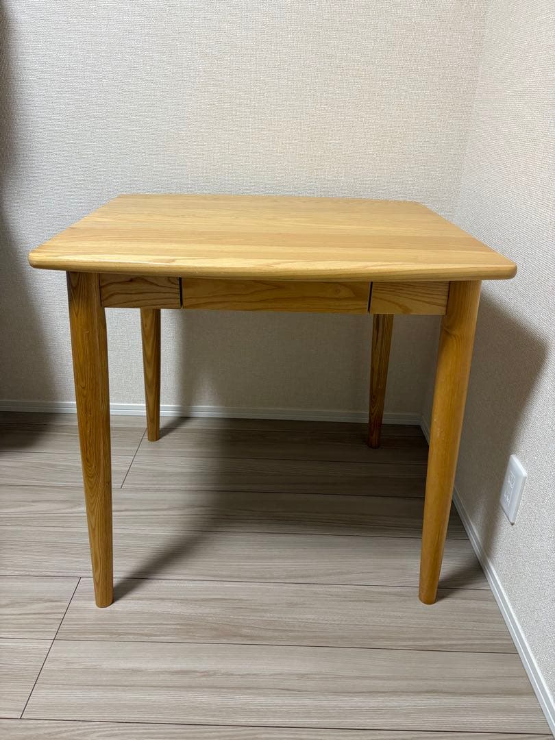 コスパクリエーション ナチュラルウッド ダイニングテーブル 引き出し付き 二人用