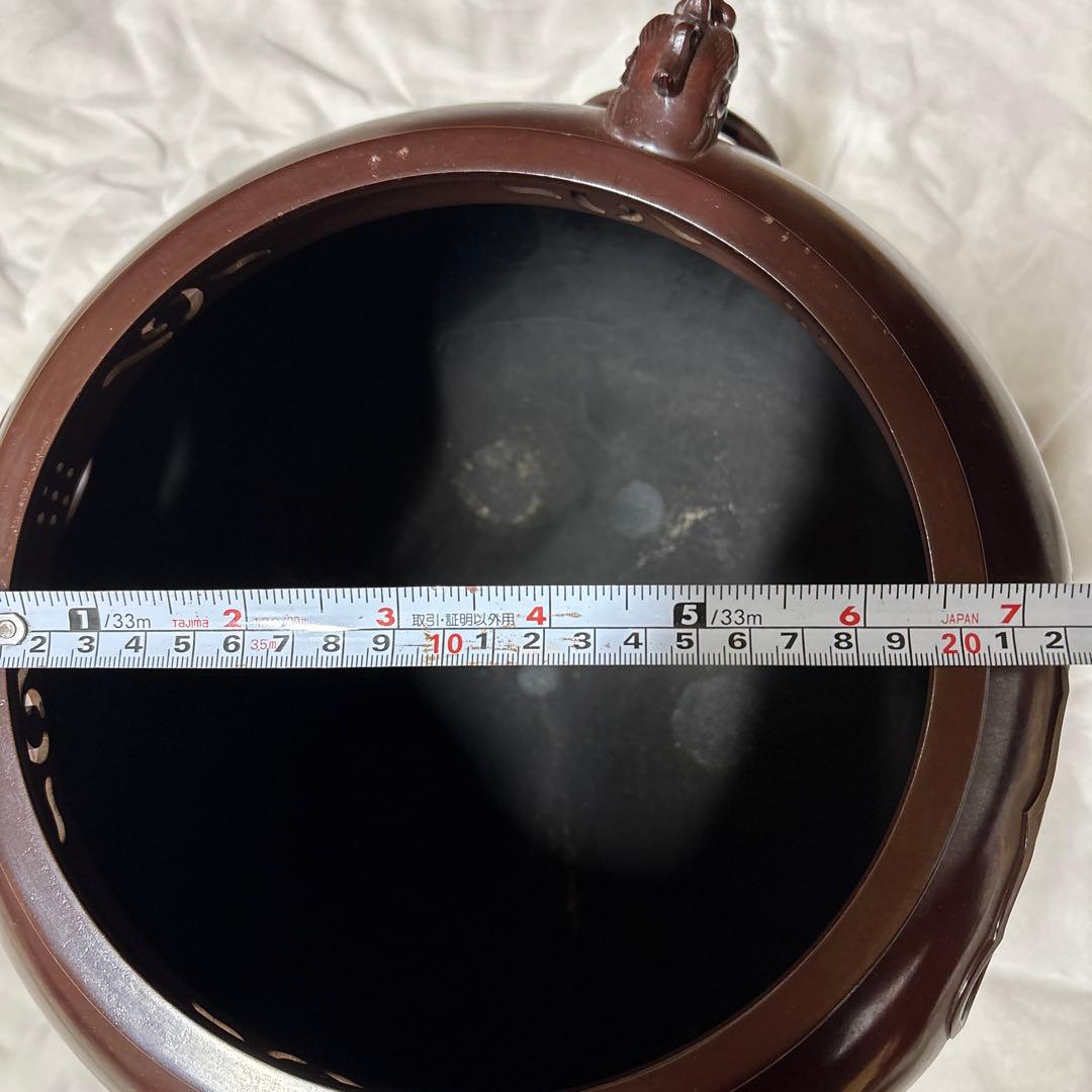 大人気 菊池正直 釜 一ノ瀬宗和 風炉 唐銅鬼面風炉 【2185703198】