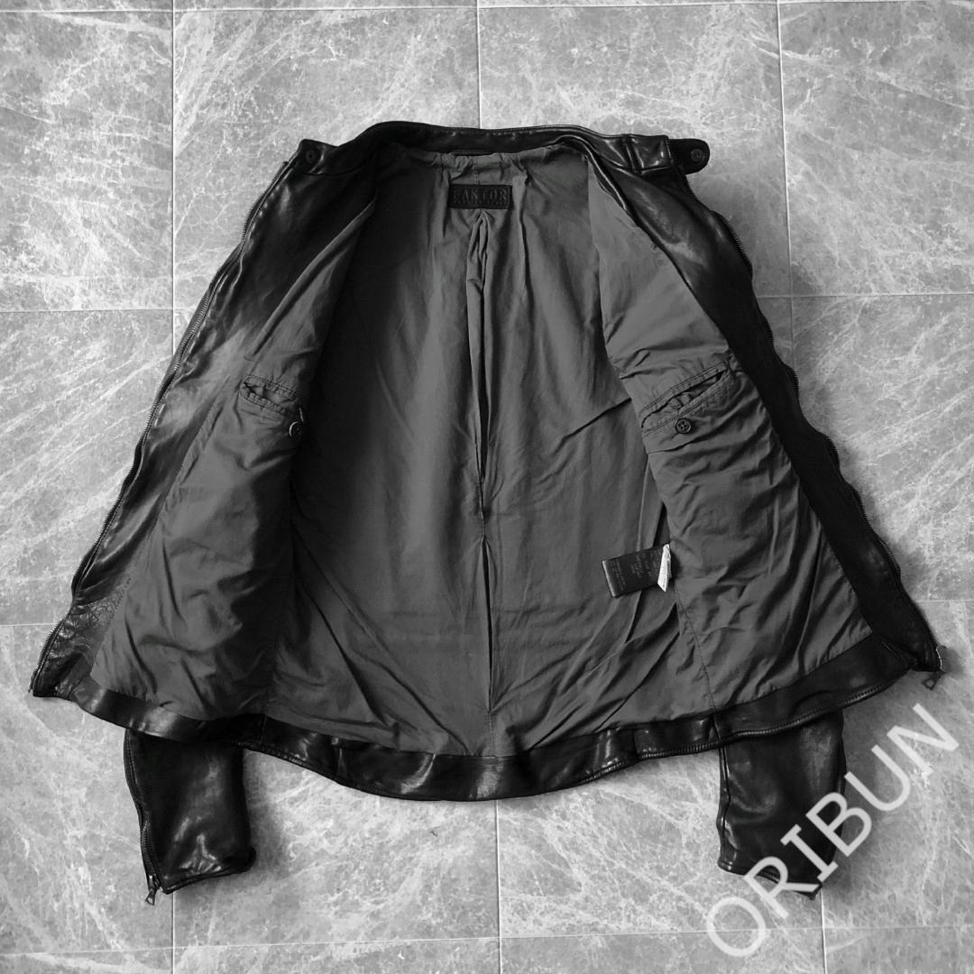 FAKTOR ホースレザーシングルライダース LEON 干場 BLACK