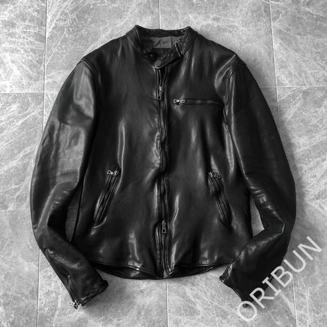 FAKTOR ホースレザーシングルライダース ホースレザー M BLACK 黒