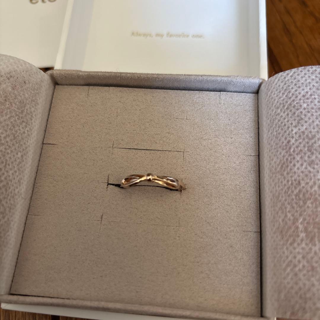 ete［ファントゥージュエリー］リボンリングピンクゴールド13号　【美品】