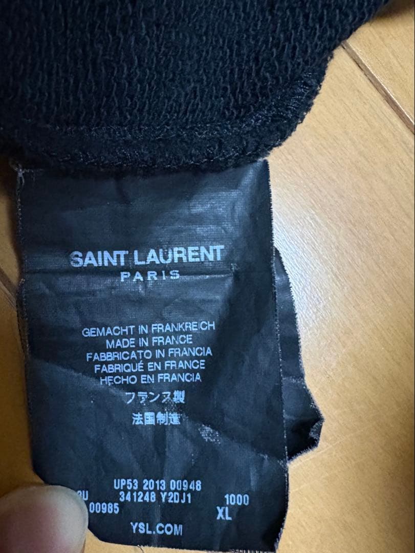 【希少】SAINT LAURENT サンローラン エディ期　レザー切替パーカー