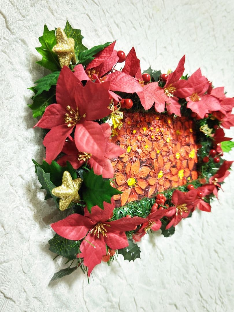 油絵 絵画 【ポインセチア畑】