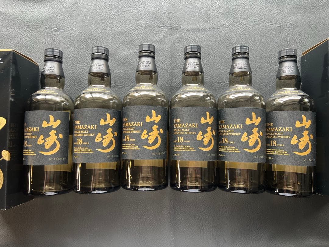 空き瓶】 サントリー山崎18年 空瓶 空箱 6本セット 空ボトル ♡