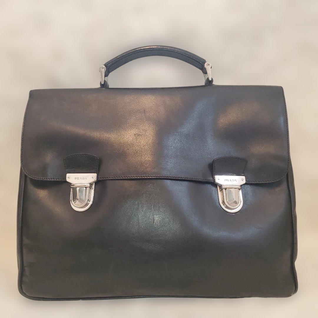 ⭐美品⭐PRADA オールレザー ブリーフケース ドクターバッグ 黒