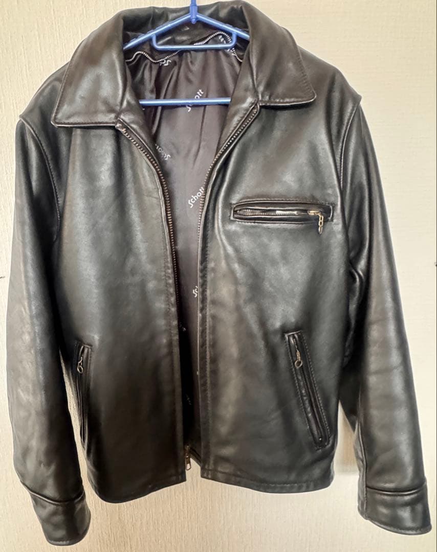 Schottショット シングルライダーストラッカー革38黒ライナー付AT101