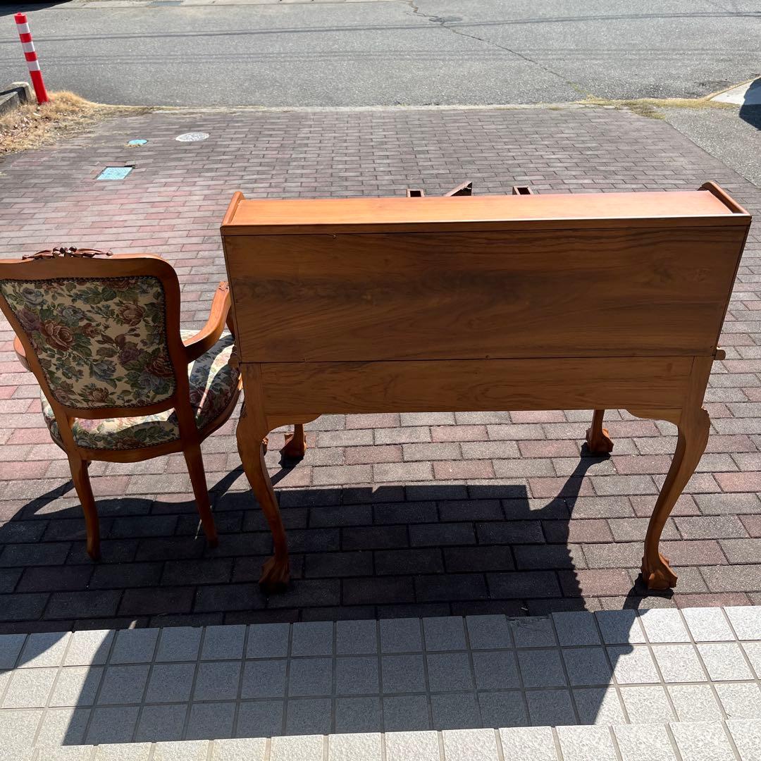 高級 ヨーロッパ アンティーク 猫脚 書斎机 ビンテージ 木製机 豪華