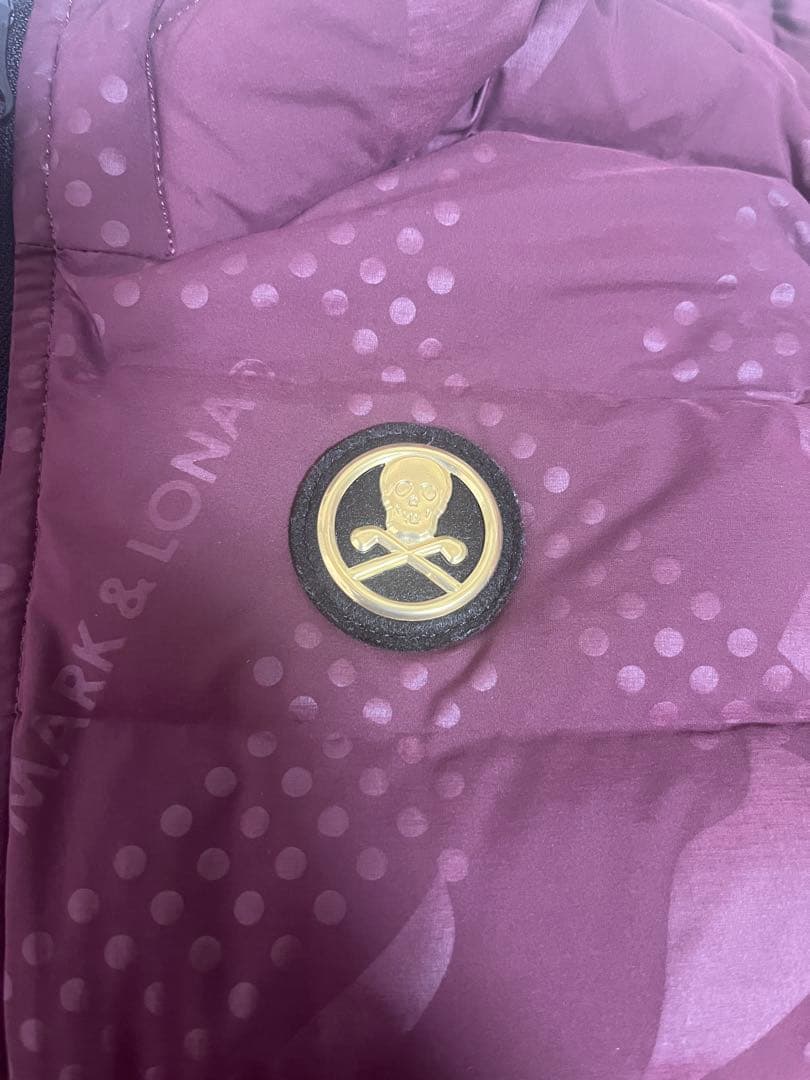 定価7.4万 MARK & LONA カモフラ ダウンベスト 38 ボルドー