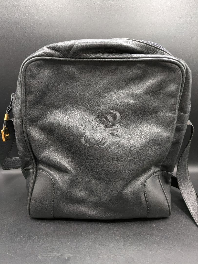 LOEWE アナグラム ショルダーバッグ ヴィンテージ オールレザー
