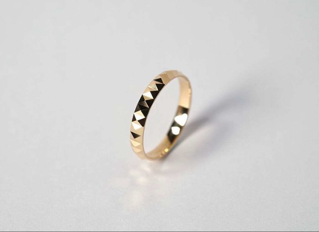 保証書付き　RAPA 18k スタッズ リング