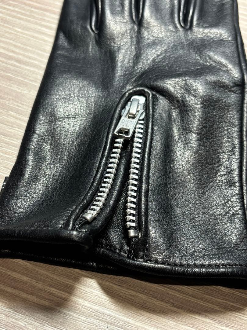 Schott ショット 革手袋 ジップ レザーグローブ Mサイズ ブラック