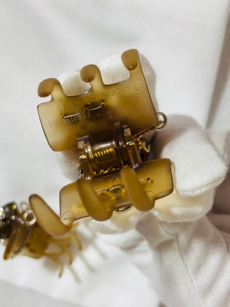 【2個】コンプレックスビズ　デザートクリップ　　大　中　ゴールド　黄　クリップ