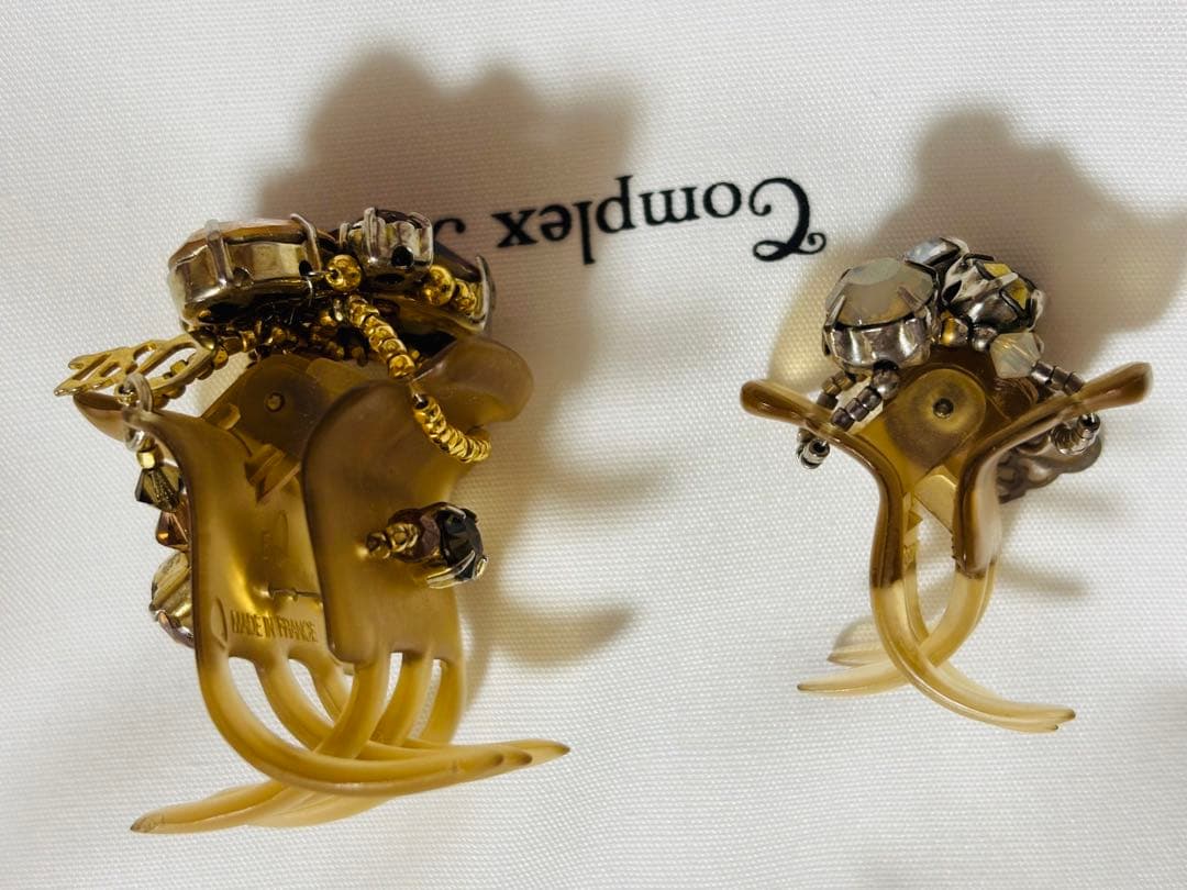 【2個】コンプレックスビズ　デザートクリップ　　大　中　ゴールド　黄　クリップ
