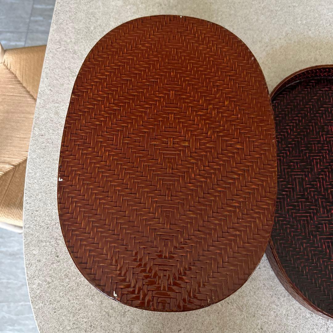 藍胎漆器　伝統工芸品　久留米　らんたい漆器　鎌倉彫茶櫃　2点おまとめ