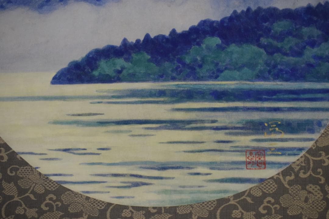 【真作】高木冨三/富士山図/円窓/富士精光/掛軸☆宝船☆Z-559