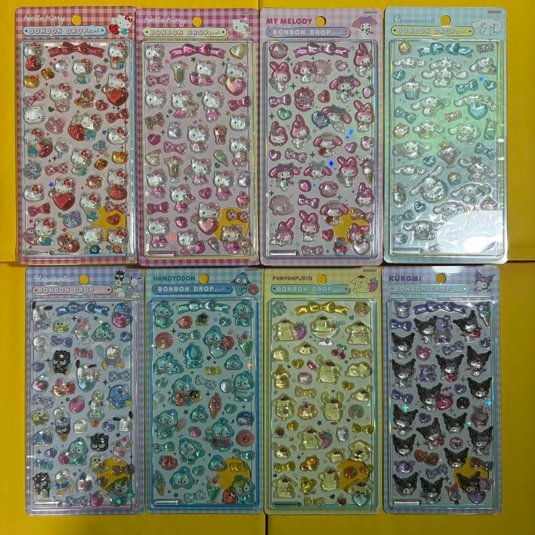 【正規品】ボンボンドロップシール　大　サンリオ　8枚セット ボンボンドロップシール サンリオ 8種セット 国内正規品｜Yahoo!フリマ