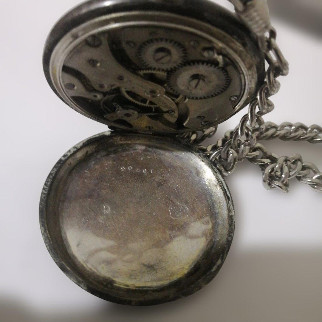 k*3様 懐中時計 アナログ表示 金属チェーン付きビンテージ