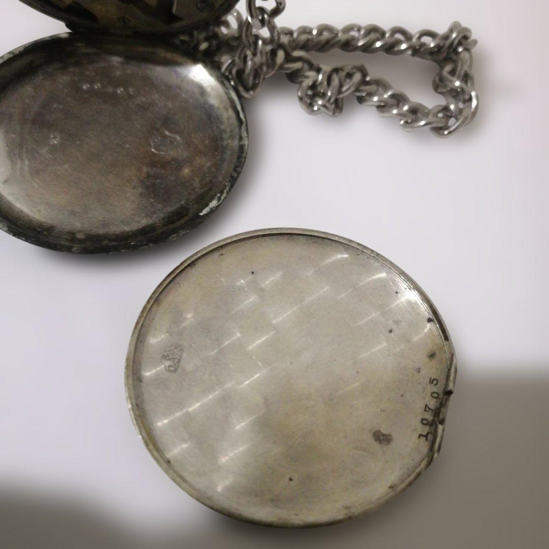 k*3様 懐中時計 アナログ表示 金属チェーン付きビンテージ