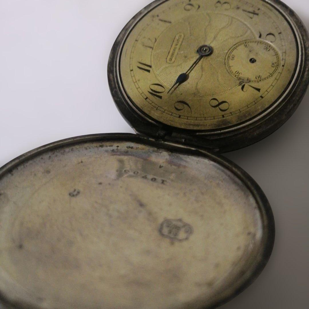 k*3様 懐中時計 アナログ表示 金属チェーン付きビンテージ