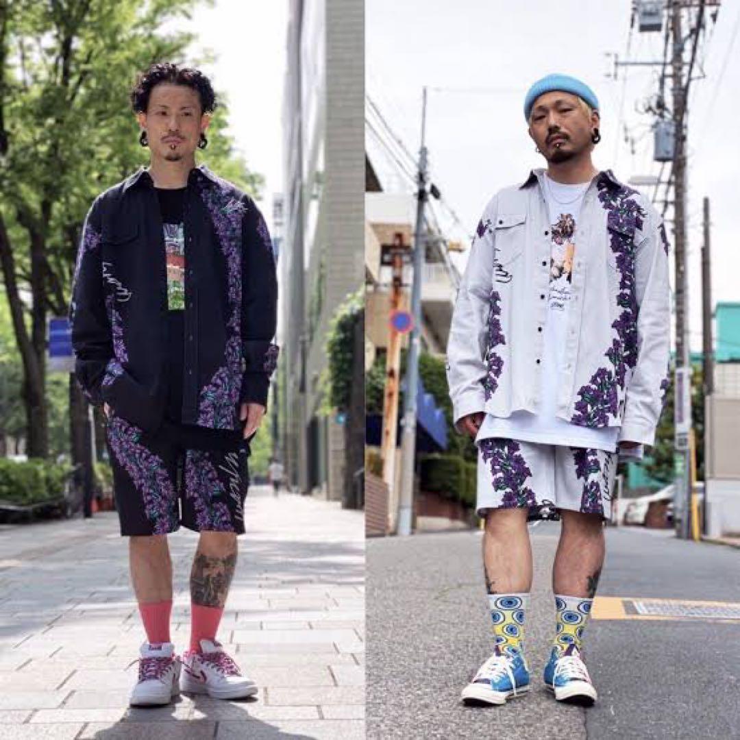 LEFLAH × WANIMA りんどう柄 ハーフパンツ レフラー KENTA - メルカリ