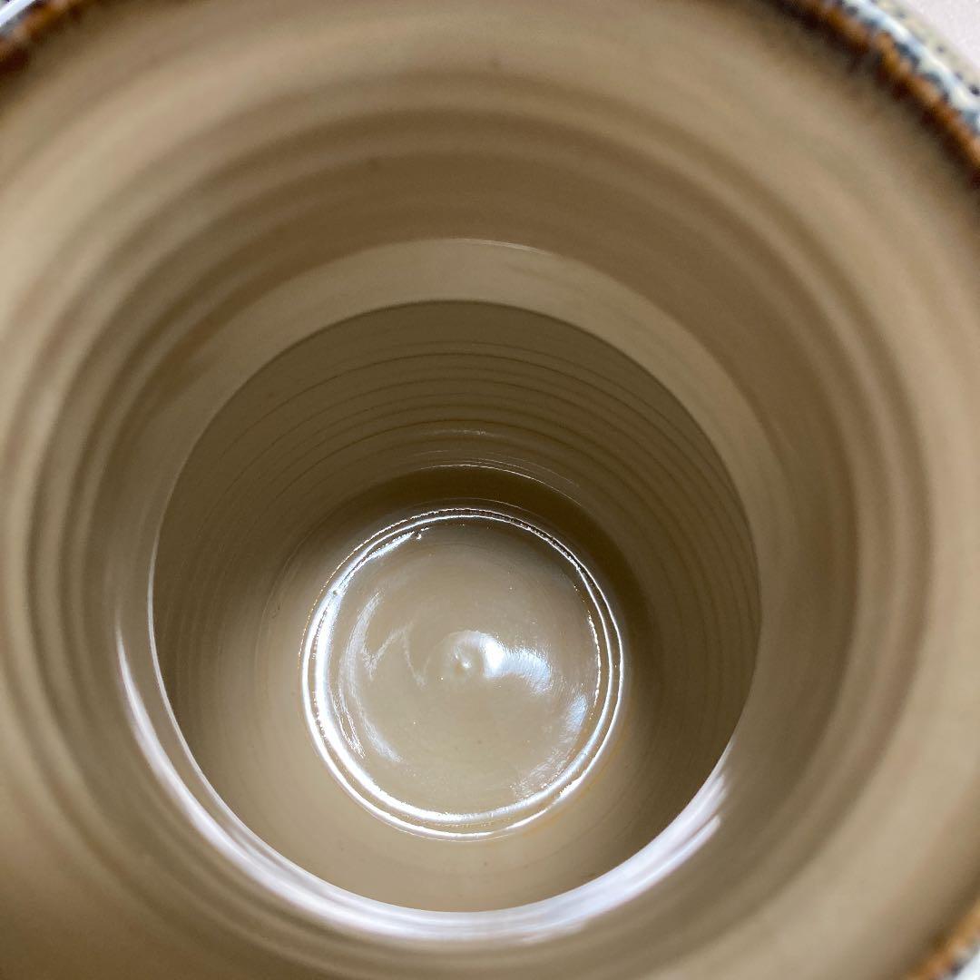 新品　奈良赤膚焼　赤膚山　大塩玉泉　奈良絵　耳付花瓶　壺　花生け　花入　遠州七窯