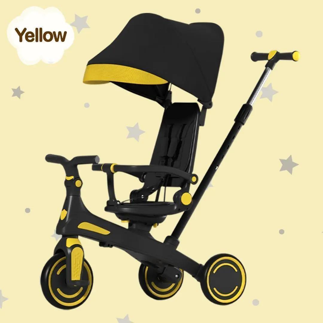 新品＊三輪車 手押し棒付き折りたたみ 7in1子供用 キッズバイク レッド