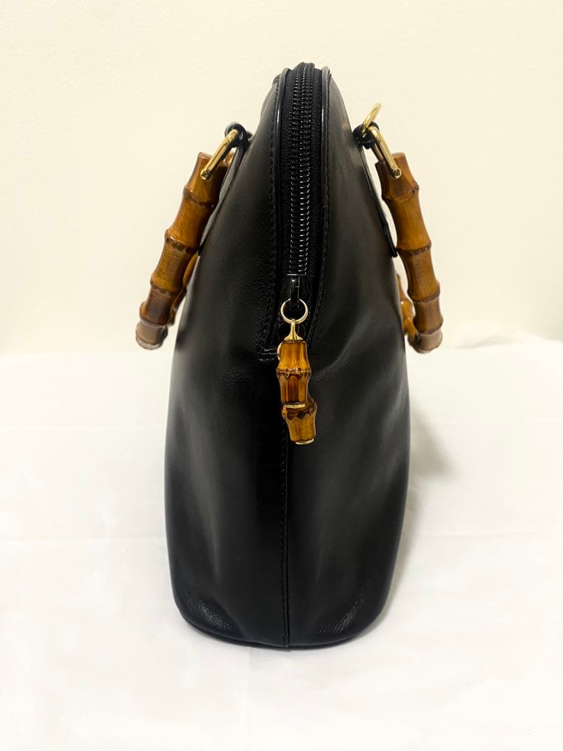 GUCCI グッチ バンブー ハンドバッグ ブラック 2WAY ショルダーレザー