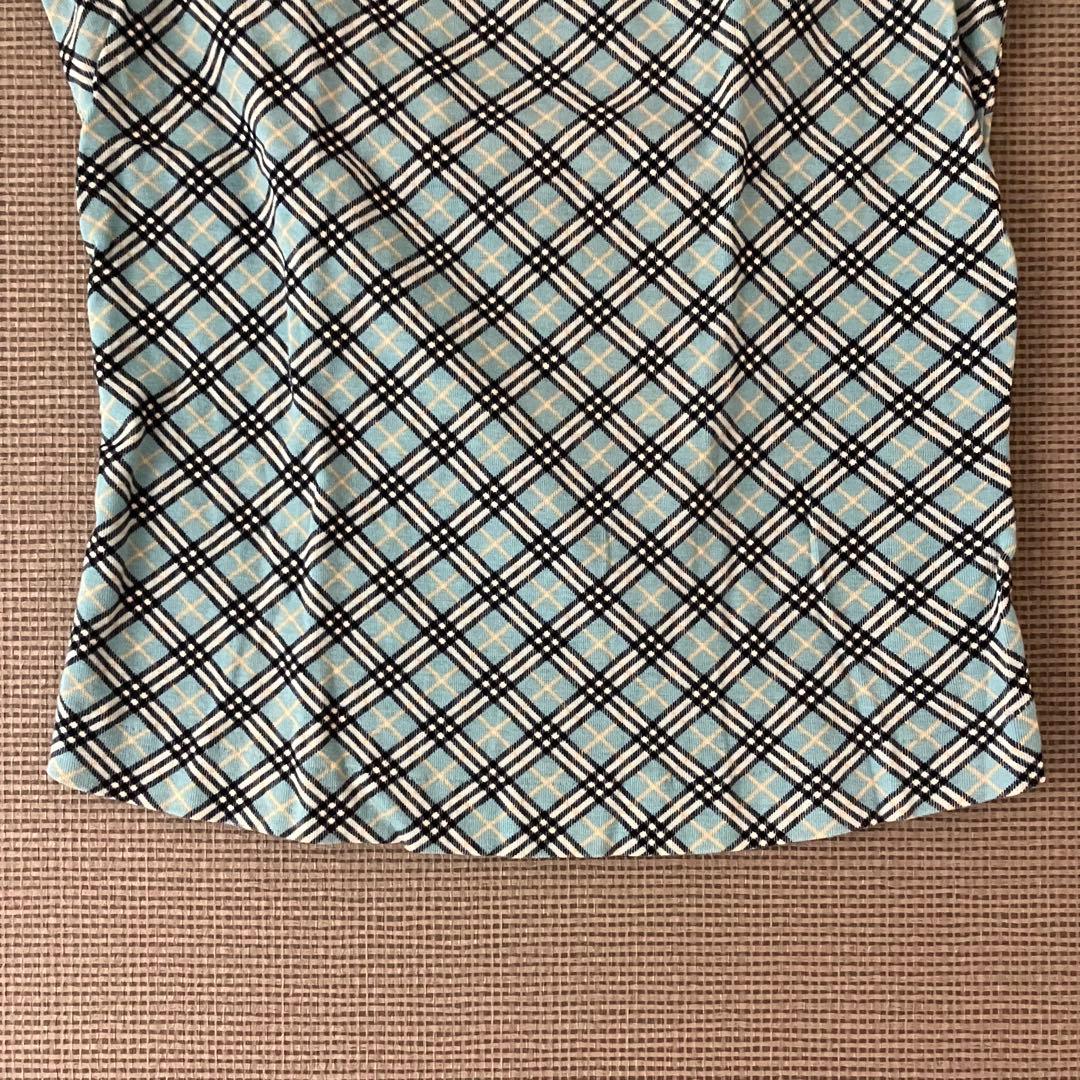美品　バーバリーブルーレーベル　タンクトップ　ノバチェック　水色　M