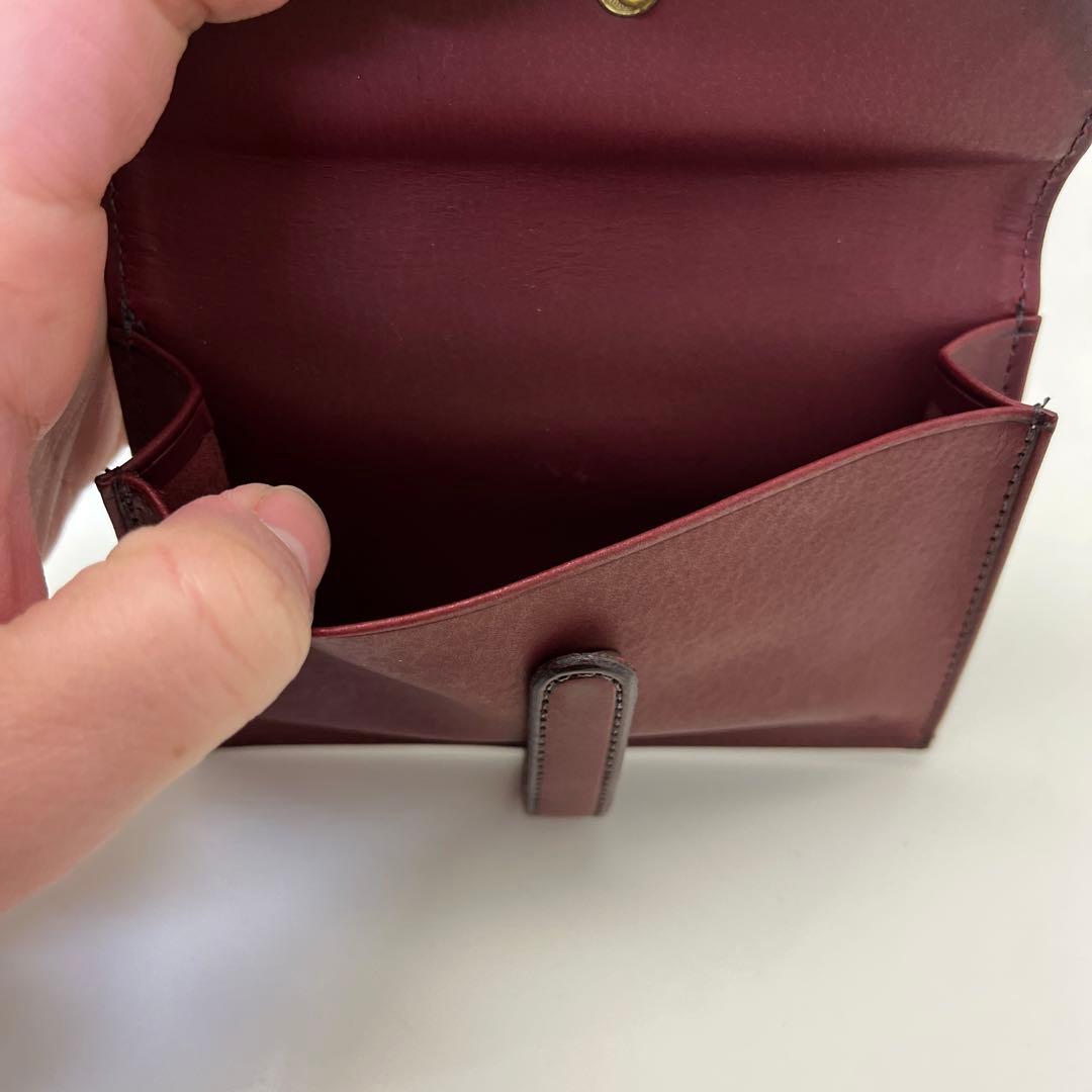 COACH コンパクトクラッチ財布 バーガンディ 4828