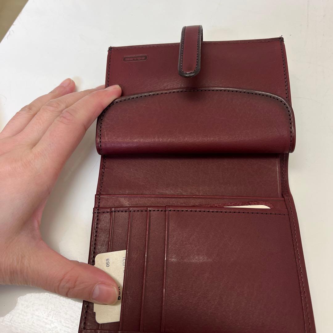 COACH コンパクトクラッチ財布 バーガンディ 4828