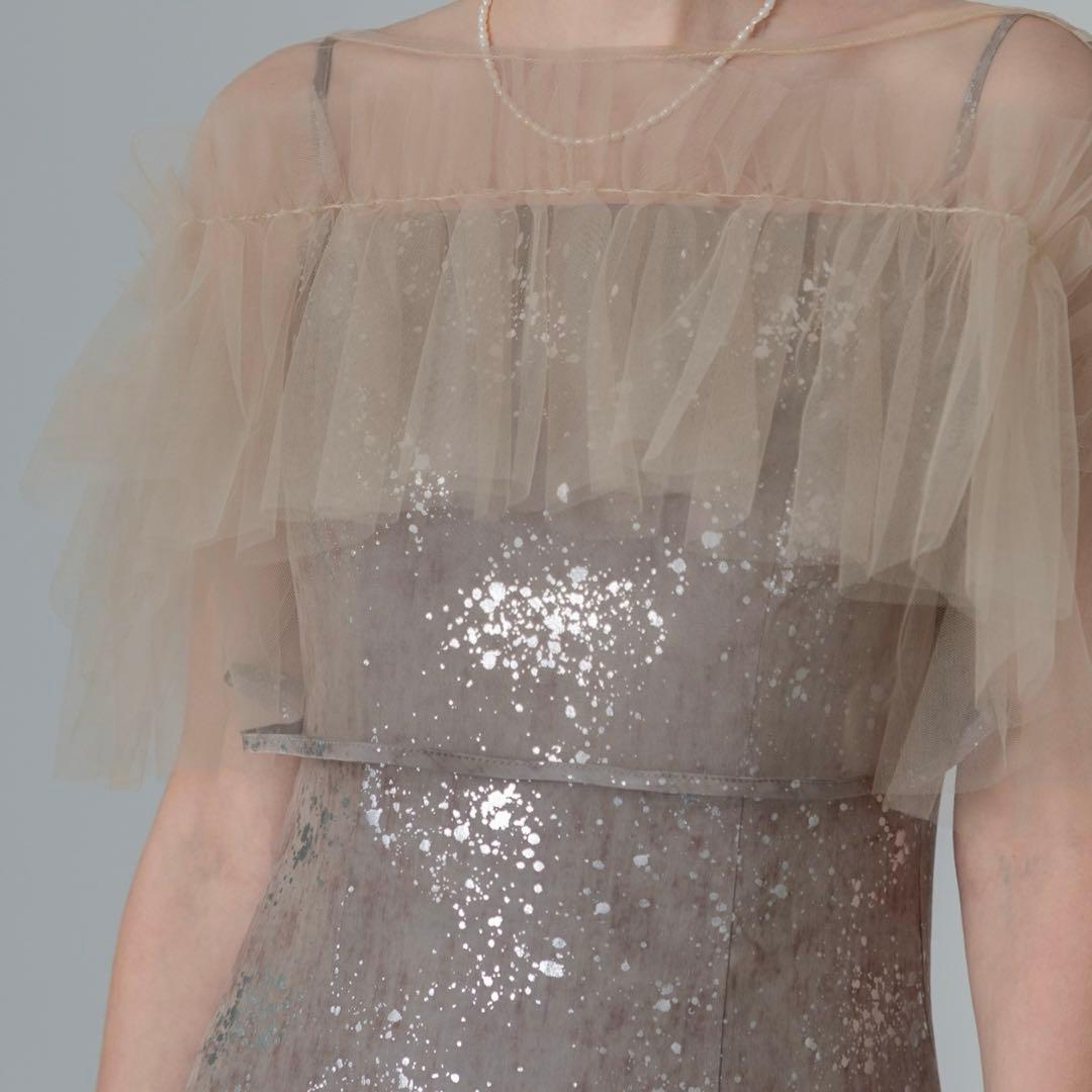 【即日発送対応】LEJA チュールフリルボレロペイントマーメイドドレスワンピース