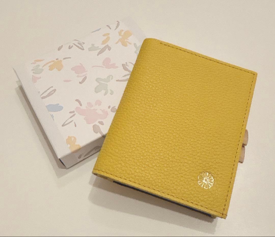 皇居限定 がま口 財布 本革 黄色 皇居 本革 二つ折り財布 がま口 金