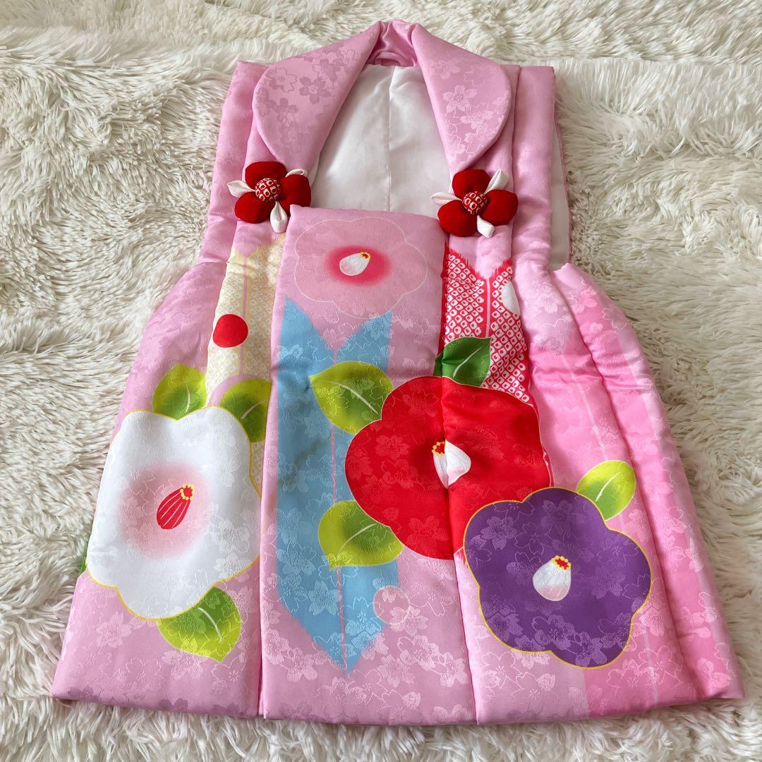 極美品 3歳 七五三 被布 花柄 着物 7点セット おまけ付き 晴れ着 女の子