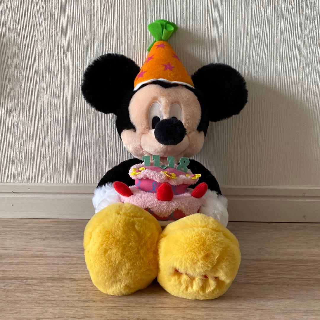 ミッキーミニーのフラッフィープラッシーのバースデーぬいぐるみ タグ