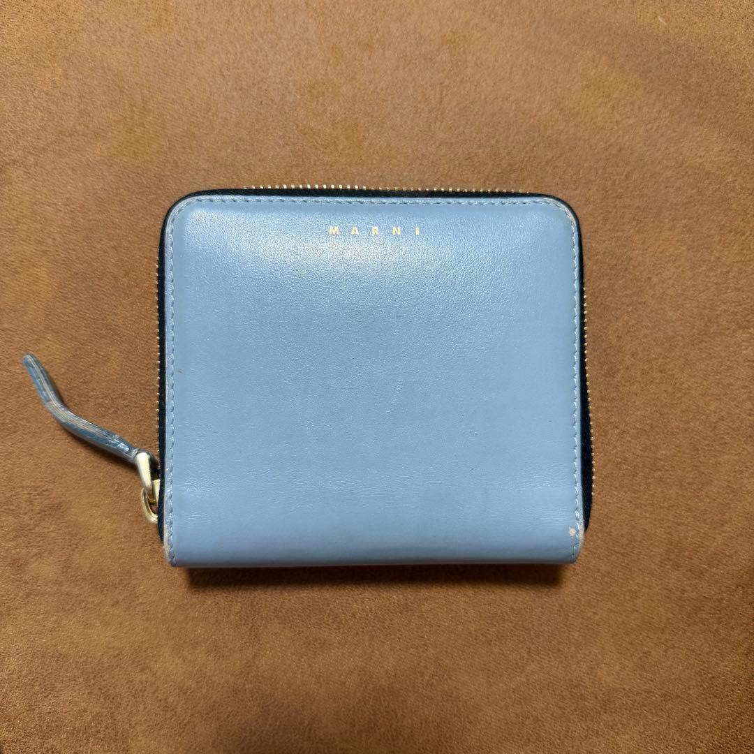 MARNI 二つ折り財布 ライトブルー - メルカリ