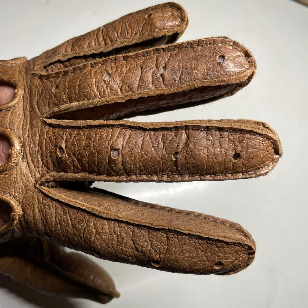 ROECKL ペッカリー革 ドライビング グローブ 一枚革 ブラウン色 素材