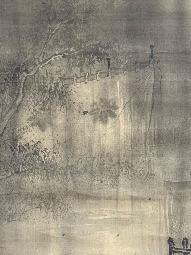 谷文晁筆　冨士牧狩之図　絹本肉筆　河和田村高倉氏蔵品　共箱　送料込み250824