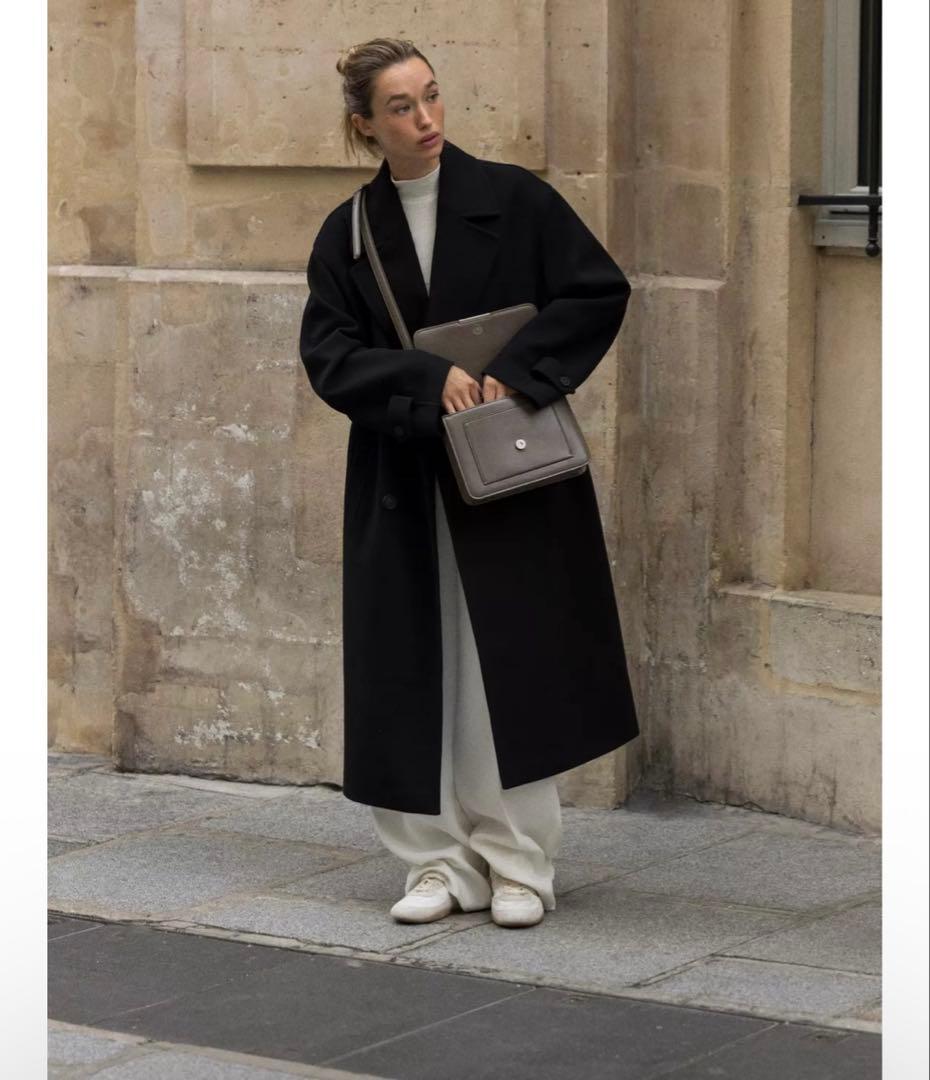 ZARA ソフトオーバーサイズコート ダブルブレスト ロングコート