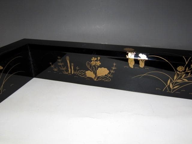 ＜特別価格＞中村宗哲 春秋草花蒔絵 炉縁 裏千家十五代 鵬雲斎花押　v914