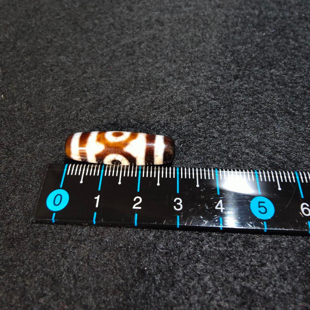 57 至純龍紋蓮華三眼天珠 レア物 天珠 風水 占い 魔