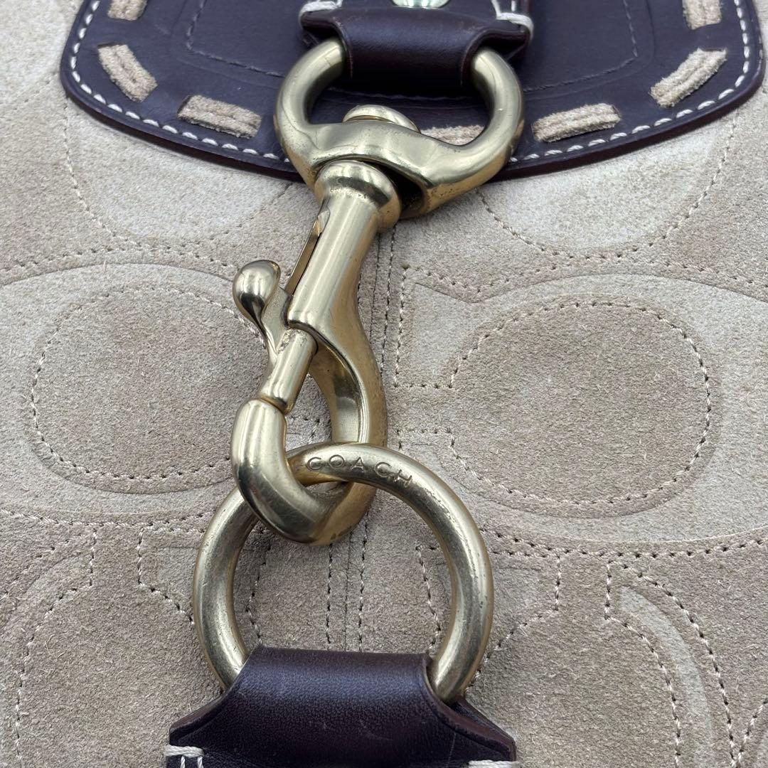 希少 y2k COACH コーチ ワンショルダー　レザー スエード　シグネチャー