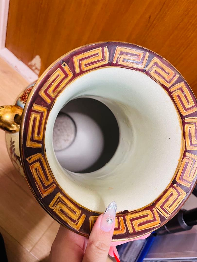 中国壺 飾り壺 中国製 チャイニーズ MADEINCHINA 大きい ゴールド