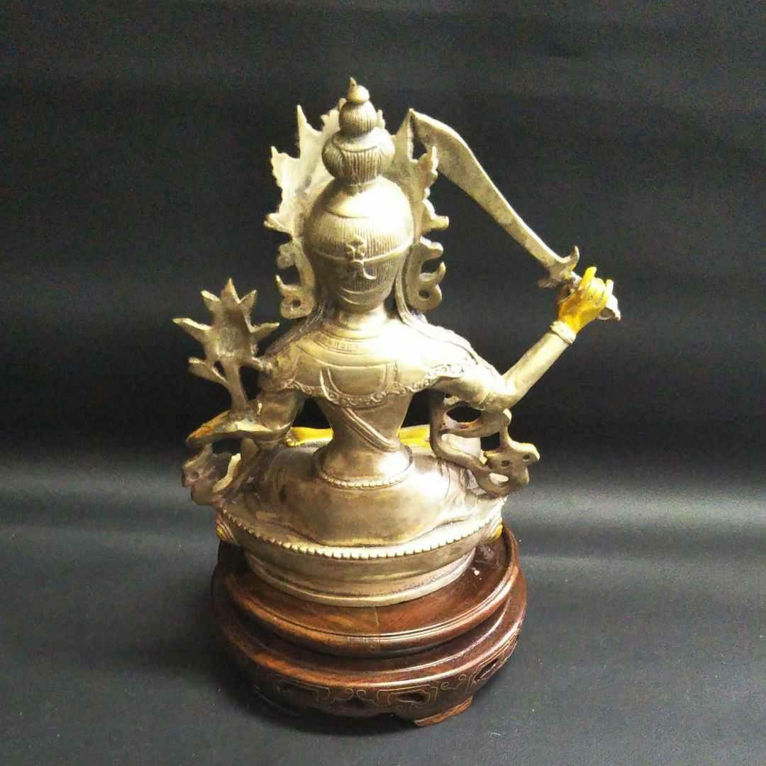 ※中国古美術/仏母座像(足銀)/チベット仏/