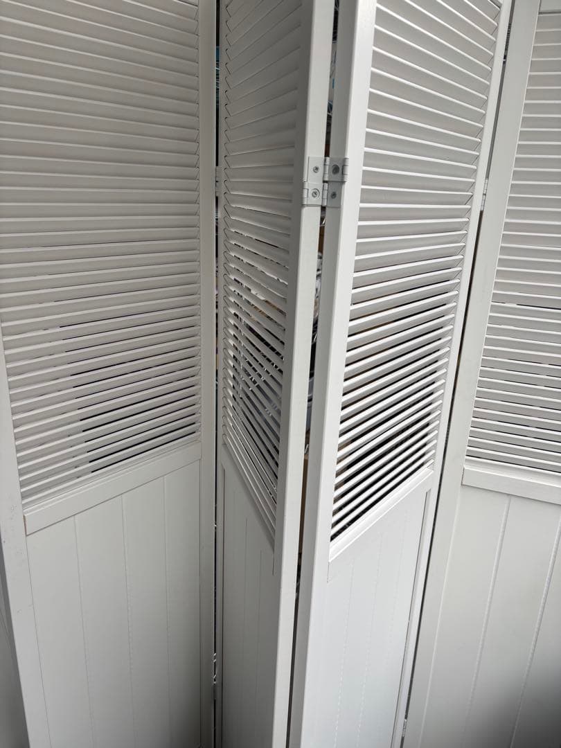 木製 4連 パーテーション 折畳 折り畳み式 高さ160cm 白 ホワイト 姫