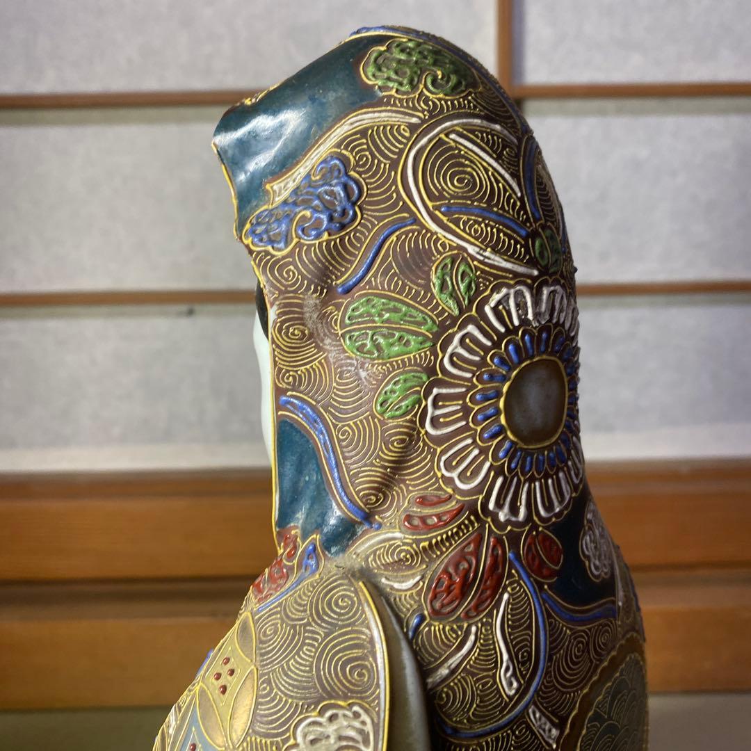 九谷焼 金蘭手観音図置物