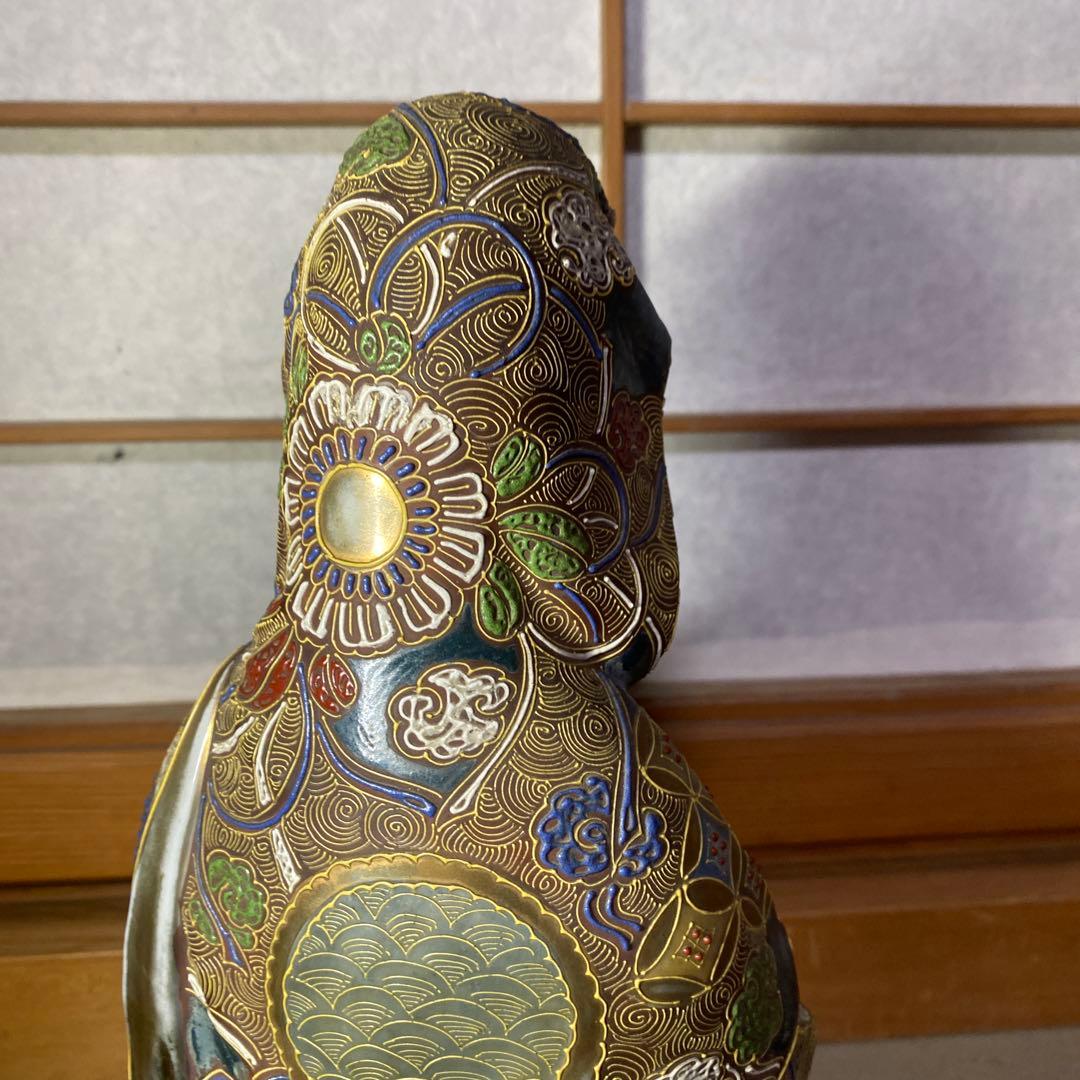 九谷焼 金蘭手観音図置物