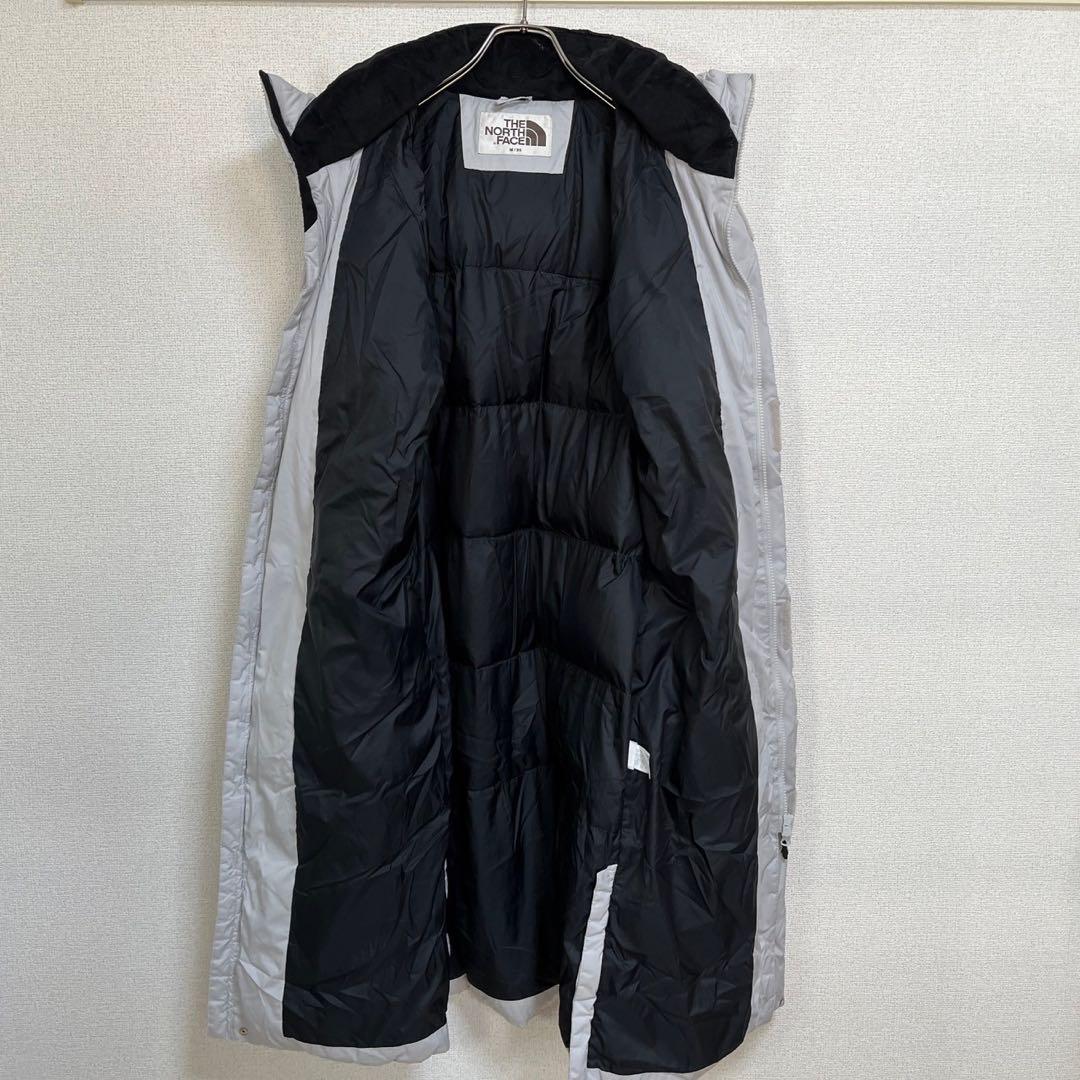 ノースフェイス】中綿ロングコート　Tball　グレー　刺繍　デカロゴ　肩ロゴ３K