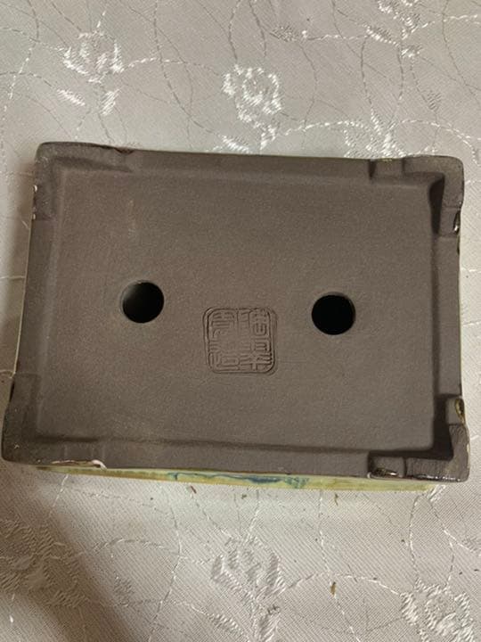 陶翠 風神雷神 長方 盆栽鉢