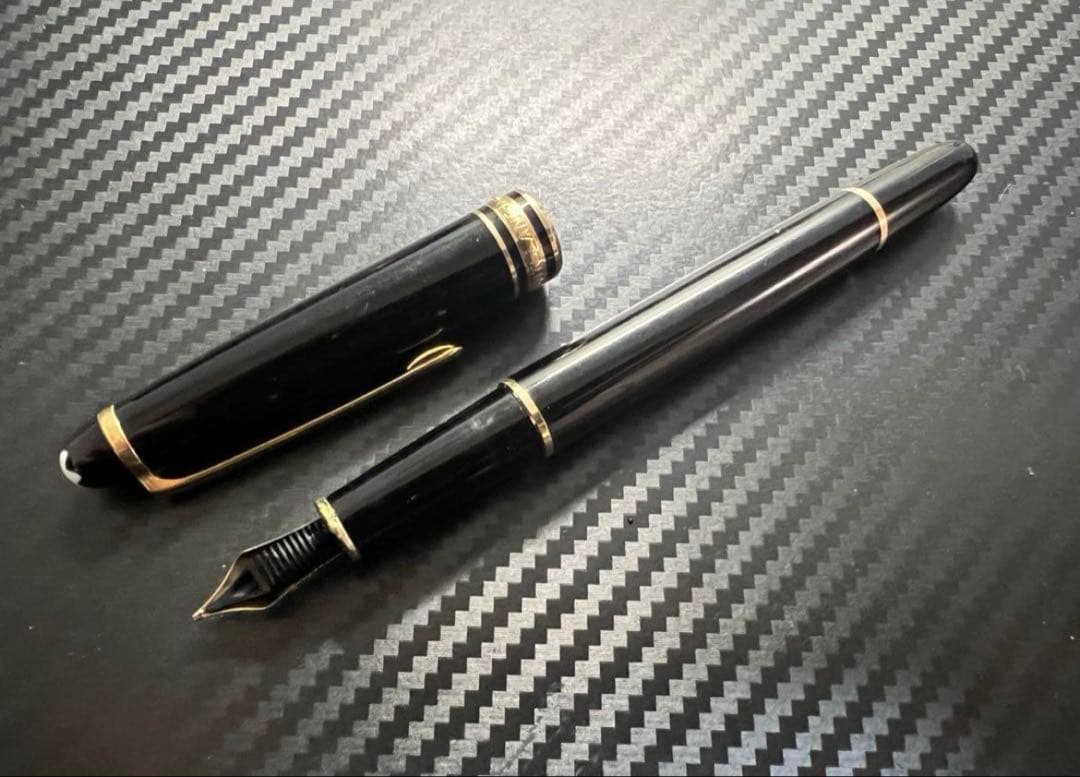 モンブラン 144 万年筆 M 中字 中白 ブラック 14金ニブ 後期モデル